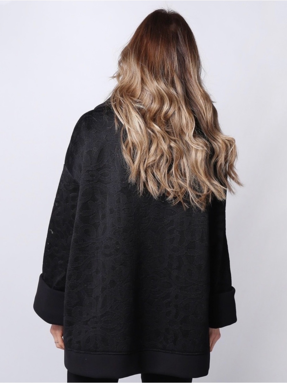 Wynne Layers Lace Mesh Topper With Chiffon Lining Black Women’s Size Large - Picture 2 of 11
